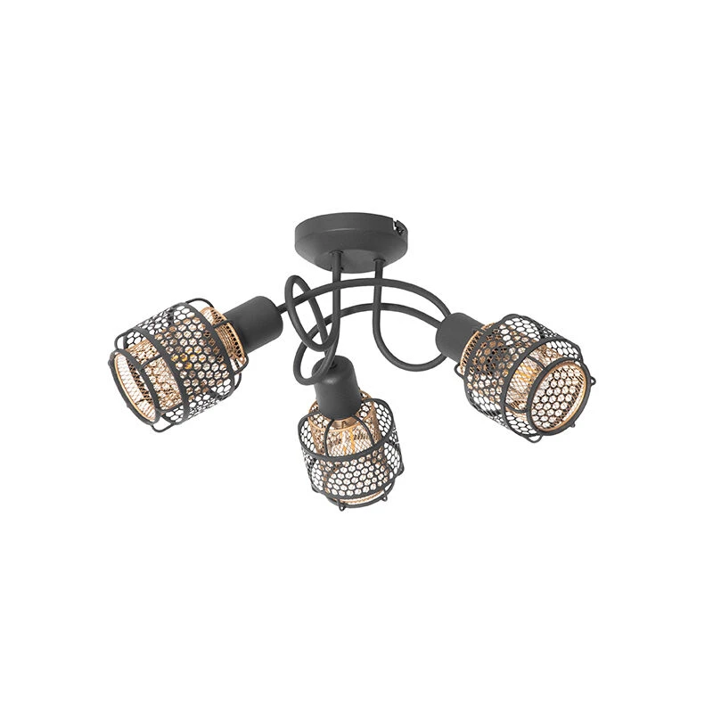 Schlussverkauf ⌛ QAZQA Design-Deckenleuchte Schwarz mit Gold 3-flammig - Noud 🌟 13 Schlussverkauf ⌛ QAZQA Design-Deckenleuchte Schwarz mit Gold 3-flammig - Noud 🌟 – Bild 13