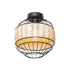 Auslauf 💯 QAZQA Oosterse plafondlamp zwart met rotan 25 cm - Emir 🧨 -Deckenleuchten Verkaufs-Shop 8005 105622 7