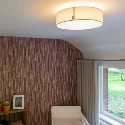 Rabatt 😀 QAZQA Deckenleuchte weiß 40 cm inkl. LED - Drum LED 😉