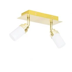 Bester Verkauf ✨ QAZQA Moderne badkamer spot messing 2-lichts IP44 - Japie 🧨 -Deckenleuchten Verkaufs-Shop 8057 105914 12