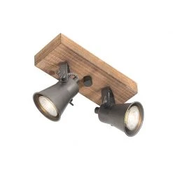 Angebote 👍 QAZQA Ländlicher Fleck schwarz mit Holz 2-flammig - Jelle 🔔 -Deckenleuchten Verkaufs-Shop 8063 103993 10