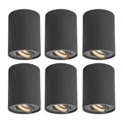 Bester Verkauf 😍 QAZQA Set mit 6 Punkten Anthrazit drehbar und kippbar - Rondoo 1 bis 😍