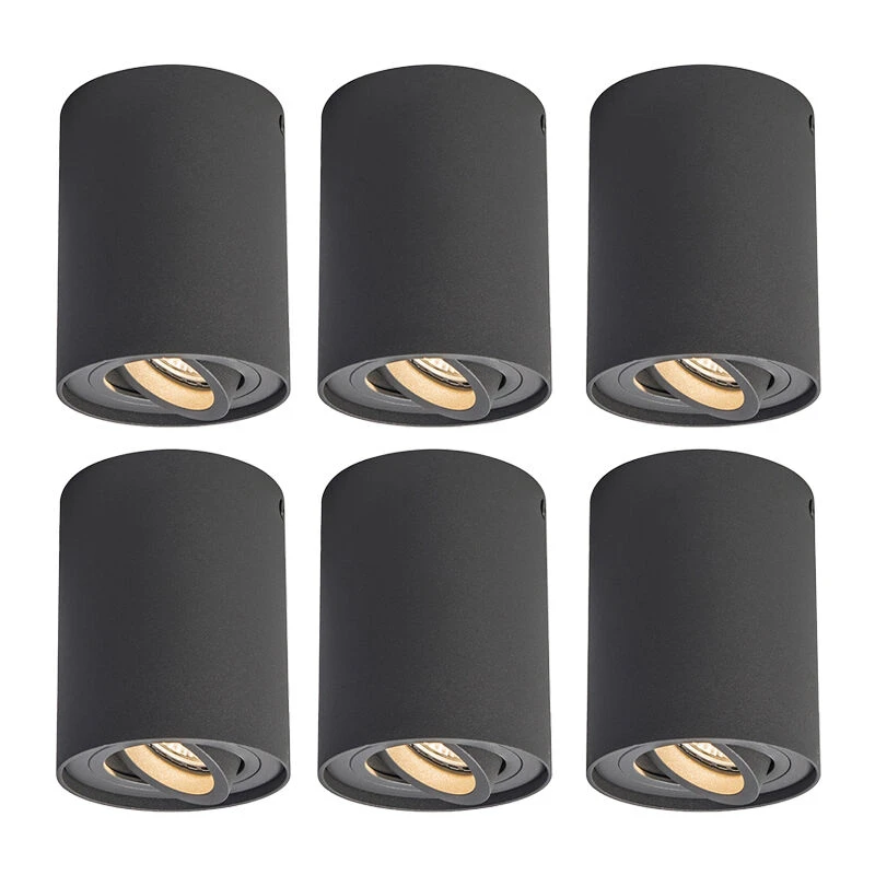 Bester Verkauf 😍 QAZQA Set mit 6 Punkten Anthrazit drehbar und kippbar - Rondoo 1 bis 😍 1 Bester Verkauf 😍 QAZQA Set mit 6 Punkten Anthrazit drehbar und kippbar - Rondoo 1 bis 😍