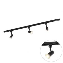 Angebote ✔️ QAZQA Modernes Schienensystem 3-flammig 1-Phase schwarz - Jeany 🧨