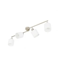 Top 10 🎁 QAZQA Deckenstrahler Stahl mit weißem Schirm 4-Licht verstellbar - Hetta 🧨 -Deckenleuchten Verkaufs-Shop 8100 102397 9