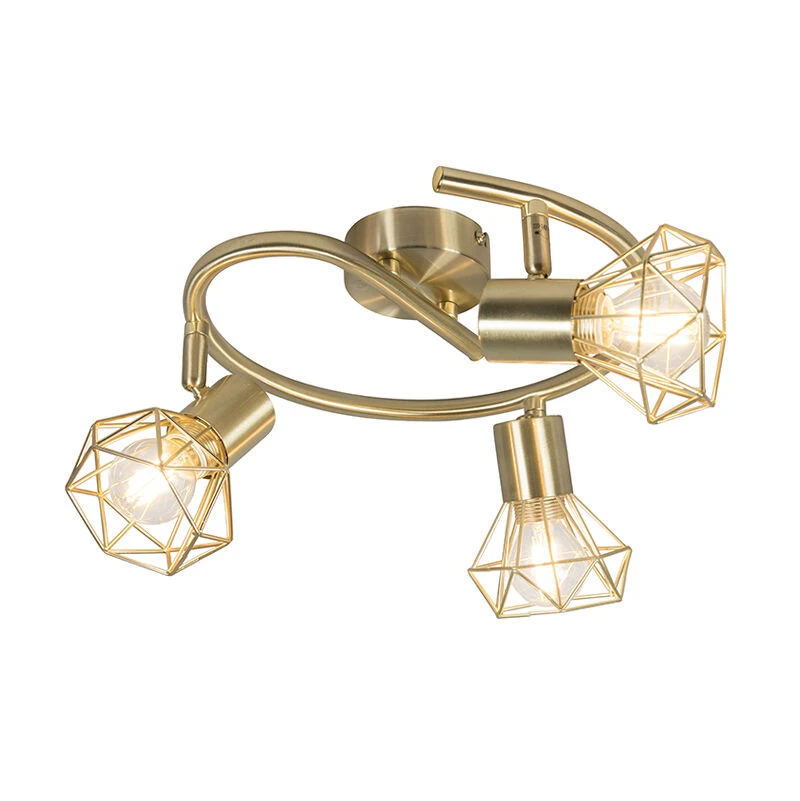 Rabatt ✔️ QAZQA Art Deco Spot Messing dreh- und neigbar - Mosh 3 👍 3 Rabatt ✔️ QAZQA Art Deco Spot Messing dreh- und neigbar - Mosh 3 👍 – Bild 3