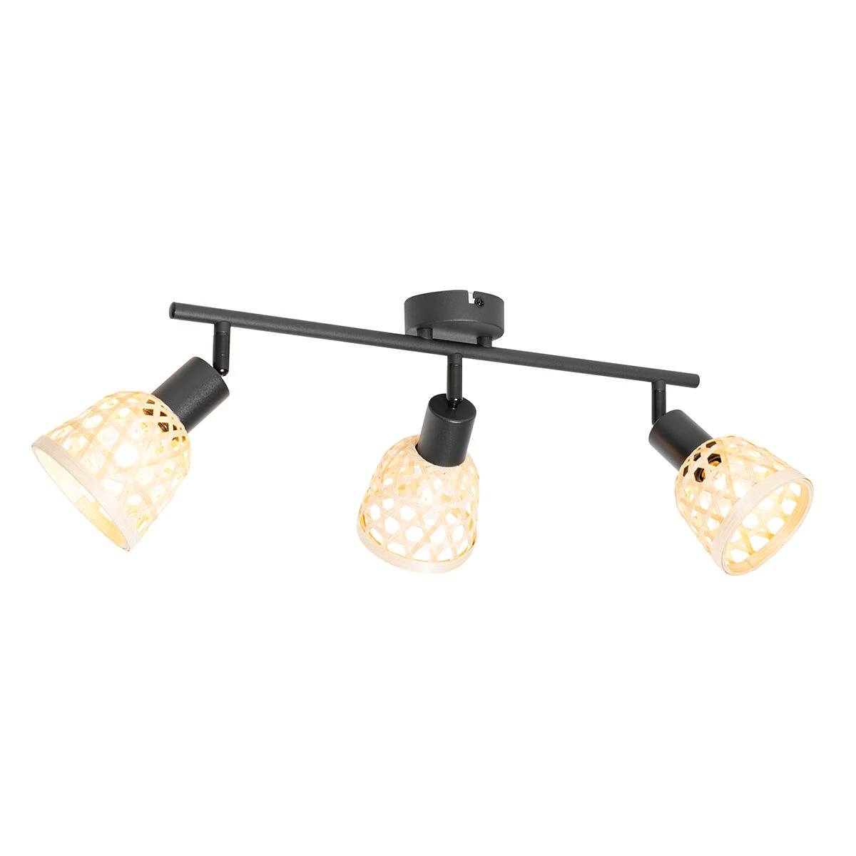 Brandneu 🎉 QAZQA Orientalischer Spot schwarz mit Bambus 3-flammig - Rayan 👏 1 Brandneu 🎉 QAZQA Orientalischer Spot schwarz mit Bambus 3-flammig - Rayan 👏