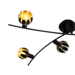 Top 10 🧨 QAZQA Design Deckenleuchte schwarz mit goldenen 6-Lichtern - Melone 🥰 -Deckenleuchten Verkaufs-Shop 8109 98449 7