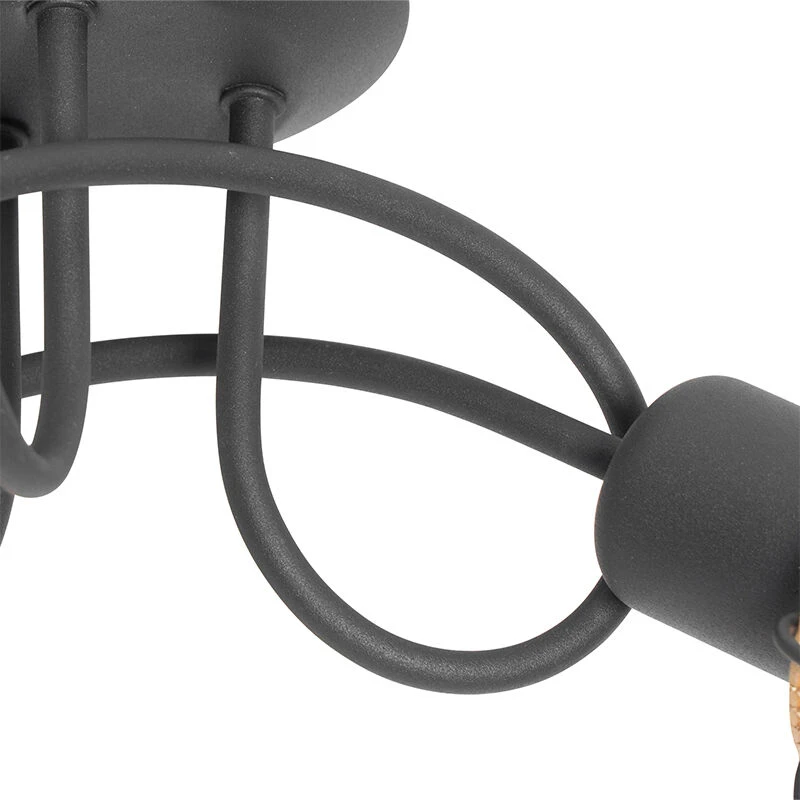 Schlussverkauf ⌛ QAZQA Design-Deckenleuchte Schwarz mit Gold 3-flammig - Noud 🌟 6 Schlussverkauf ⌛ QAZQA Design-Deckenleuchte Schwarz mit Gold 3-flammig - Noud 🌟 – Bild 6