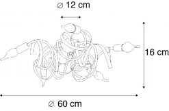 Brandneu ✔️ QAZQA Rustikale braune Deckenleuchte - Ricciolo 5 🤩 -Deckenleuchten Verkaufs-Shop 8116 90274 4