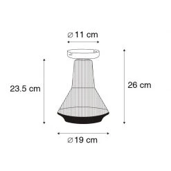 Rabatt 👏 QAZQA Ländliche Deckenlampe schwarz mit Seil 19 cm - Jenthe 👍 -Deckenleuchten Verkaufs-Shop 8118 104986 3