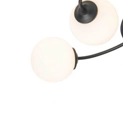 Angebote 😉 QAZQA Moderne Deckenleuchte schwarz mit Opalglas 6-flammig - Athens 🌟 -Deckenleuchten Verkaufs-Shop 8141 105244 2