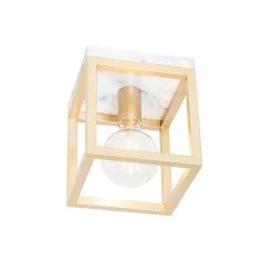 Großhandel 🎁 QAZQA Industrielle Deckenlampe Gold mit Marmor - Cage 🔔 -Deckenleuchten Verkaufs-Shop 8142 105256 11