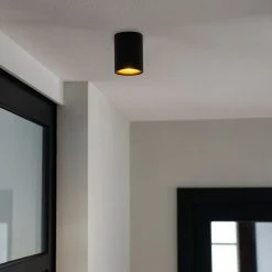 Auslauf 👍 QAZQA Moderner schwarzer Aufbaustrahler mit Gold - Ronda 🎁