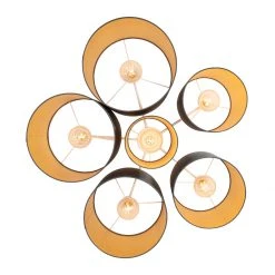 Beste Bewertungen von 💯 QAZQA Plafondlamp taupe met gouden binnenkant 6-lichts - Multidrum 😍 -Deckenleuchten Verkaufs-Shop 8156 105740 6