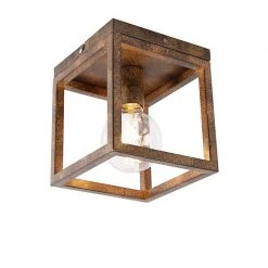 Am billigsten 🎉 QAZQA Industrielle Deckenleuchte rostbraun - Käfig ⭐