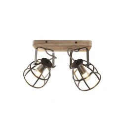 Auslauf 👍 QAZQA Industriestrahler schwarz mit Holz verstellbar 2-Licht - Arthur ❤️ 28 Auslauf 👍 QAZQA Industriestrahler schwarz mit Holz verstellbar 2-Licht - Arthur ❤️ -Deckenleuchten Verkaufs-Shop 8164 102429 12