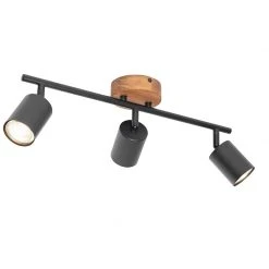 Beste Bewertungen von 🎉 QAZQA Industriële spot zwart met hout kantelbaar 3-lichts - Jeana 💯 -Deckenleuchten Verkaufs-Shop 8168 105642 5