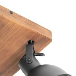 Beste Bewertungen von ⌛ QAZQA Industrie-Spot schwarz mit Holz neigbar 4-flammig - Tommy 👏 -Deckenleuchten Verkaufs-Shop 8173 105646 2