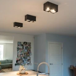 Rabatt ❤️ QAZQA Design Spot schwarz rechteckig 2-flammig - Box 🌟 25 Rabatt ❤️ QAZQA Design Spot schwarz rechteckig 2-flammig - Box 🌟 -Deckenleuchten Verkaufs-Shop 8181 104785 11