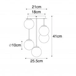 Bestes Angebot 👏 QAZQA Moderne Deckenleuchte gold mit Opalglas 5-flammig - Athens 👍 -Deckenleuchten Verkaufs-Shop 8236 105251 3