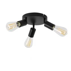 Auslauf 🛒 QAZQA Moderne Deckenleuchte schwarz 3-Licht rund - Facil 🥰 -Deckenleuchten Verkaufs-Shop 8253 102459 17