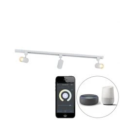 Schlussverkauf 👏 QAZQA Smart railsysteem wit 1-fase 3-lichts incl. Wifi GU10 - Jeana 🛒