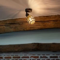 Am billigsten ✨ QAZQA Design-Deckenleuchte Schwarz mit Gold - Noud ✔️