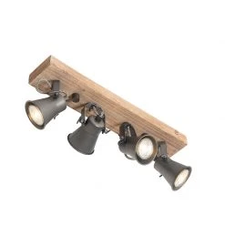 Rabatt 🔥 QAZQA Ländliche Deckenlampe schwarz mit Holz 4-flammig - Jelle ✔️ -Deckenleuchten Verkaufs-Shop 8269 103995 10