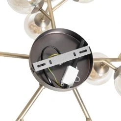 Bestes Angebot 👏 QAZQA Moderne Deckenleuchte Bronze mit Bernsteinglas 20 Lichter - Bianca 👍 -Deckenleuchten Verkaufs-Shop 8269 104770 10