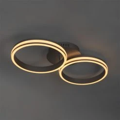 Blitzangebot 👍 QAZQA Deckenleuchte Stahl inkl. LED 3-stufig dimmbar 2-flammig - Navara 😀 -Deckenleuchten Verkaufs-Shop 8271 104001 13