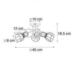 Rabatt 😍 QAZQA Moderne Deckenleuchte schwarz 40 cm rund 3-Licht - Botu 😉 -Deckenleuchten Verkaufs-Shop 8275 102386 3