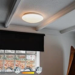Großhandel 🎁 QAZQA Deckenleuchte weiß inkl. LED und Dimmer mit Fernbedienung - Iene ✔️