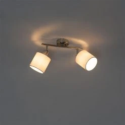 Aktion 🌟 QAZQA Deckenstrahler Stahl mit weißem Schirm 2-Licht verstellbar - Hetta 🥰 16 Aktion 🌟 QAZQA Deckenstrahler Stahl mit weißem Schirm 2-Licht verstellbar - Hetta 🥰 -Deckenleuchten Verkaufs-Shop 8305 102394 7