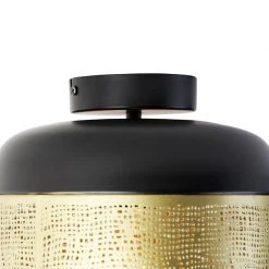 Schlussverkauf ❤️ QAZQA Vintage plafondlamp zwart met messing - Kayleigh ⭐ -Deckenleuchten Verkaufs-Shop 8316 105398 6