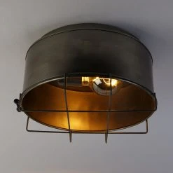 Großhandel 🔔 QAZQA Industrielle Deckenlampe grau 35 cm - Barril 👍 -Deckenleuchten Verkaufs-Shop 8343 104875 8