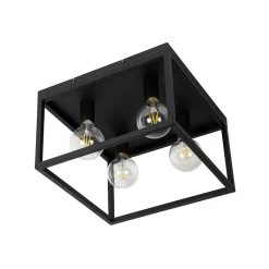 Top 10 🎁 QAZQA Industrielle Deckenlampe schwarz 40 cm 4-flammig - Cage ✨ -Deckenleuchten Verkaufs-Shop 8346 104034 13