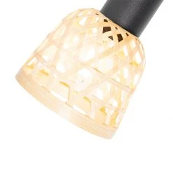 Auslauf 🌟 QAZQA Orientalischer Spot schwarz mit Bambus 2-flammig - Rayan 🔔 -Deckenleuchten Verkaufs-Shop 8375 105625 4