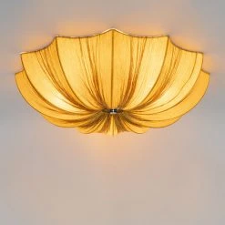 Bestes Angebot ✨ QAZQA Design-Deckenlampe Gold Silk 52 cm 3-flammig - Plu 🔥 -Deckenleuchten Verkaufs-Shop 8380 105324 10