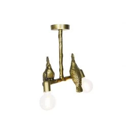 Bestes Angebot ✨ QAZQA Vintage Messing Deckenlampe 2-flammig - Papegoje 👍 -Deckenleuchten Verkaufs-Shop 8385 103804 9