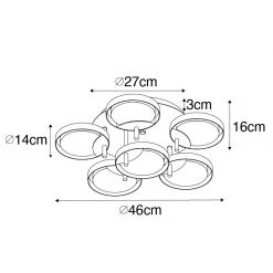 Besorgen ❤️ QAZQA Deckenleuchte schwarz 42 cm inkl. LED 3-stufig dimmbar - Patrick 🎉 -Deckenleuchten Verkaufs-Shop 8385 104512 4