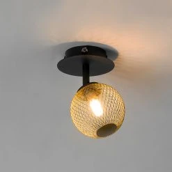 Budget 😍 QAZQA Spot schwarz mit gold verstellbar - Athens Wire ✔️ -Deckenleuchten Verkaufs-Shop 8386 103142 10