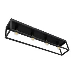 Großhandel ✨ QAZQA Industrielle Deckenlampe schwarz 99,5 cm 4-flammig - Cage 💯 -Deckenleuchten Verkaufs-Shop 8389 104033 15