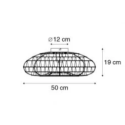 Besorgen 🎉 QAZQA Retro Deckenleuchte schwarz 50 cm - Lina 🥰 -Deckenleuchten Verkaufs-Shop 8403 103160 4