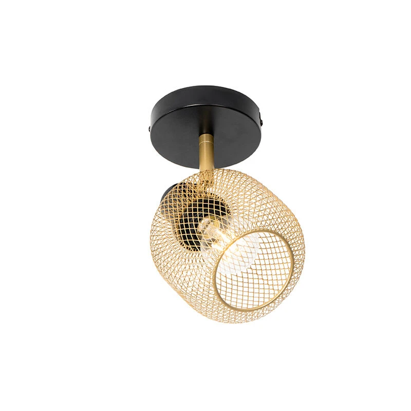 Großhandel ✔️ QAZQA Industriespot schwarz mit gold - Bliss Mesh ⌛ 11 Großhandel ✔️ QAZQA Industriespot schwarz mit gold - Bliss Mesh ⌛ – Bild 11