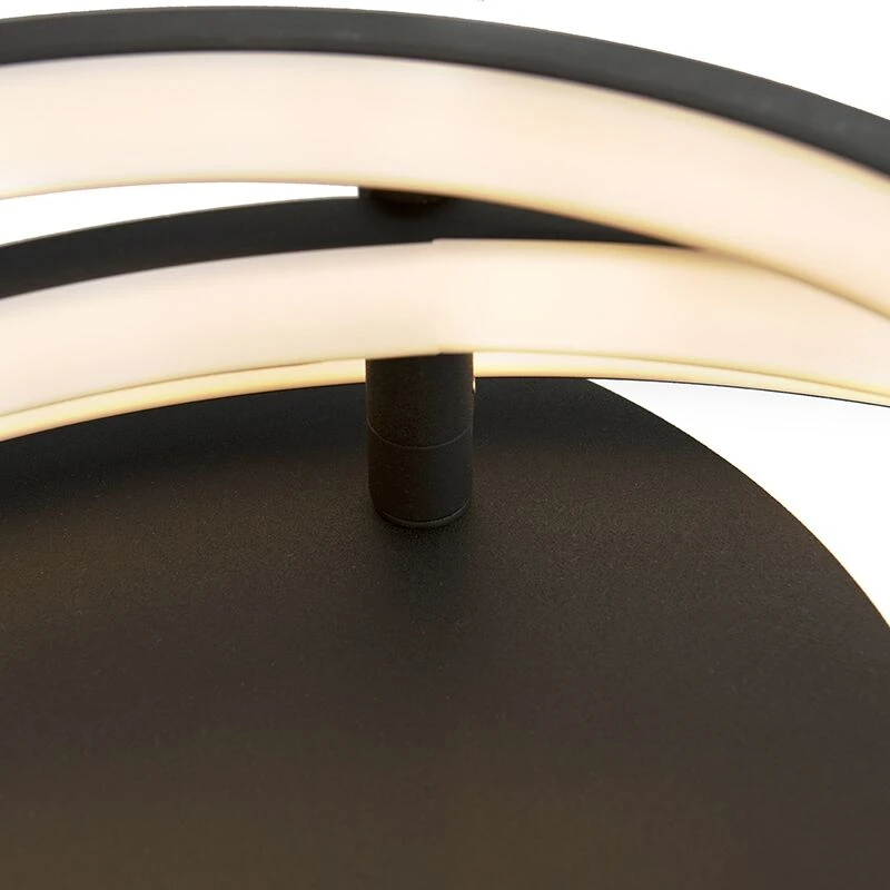 Aktion ✨ QAZQA Moderne Deckenleuchte schwarz inkl. LED und Dimmer - Rondas 😀 7 Aktion ✨ QAZQA Moderne Deckenleuchte schwarz inkl. LED und Dimmer - Rondas 😀 – Bild 7