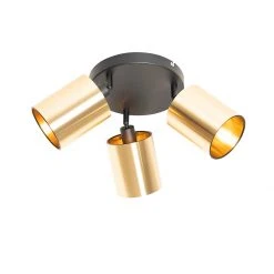 Beste Bewertungen von 💯 QAZQA Moderne spot zwart met goud 3-lichts - Lofty ✔️