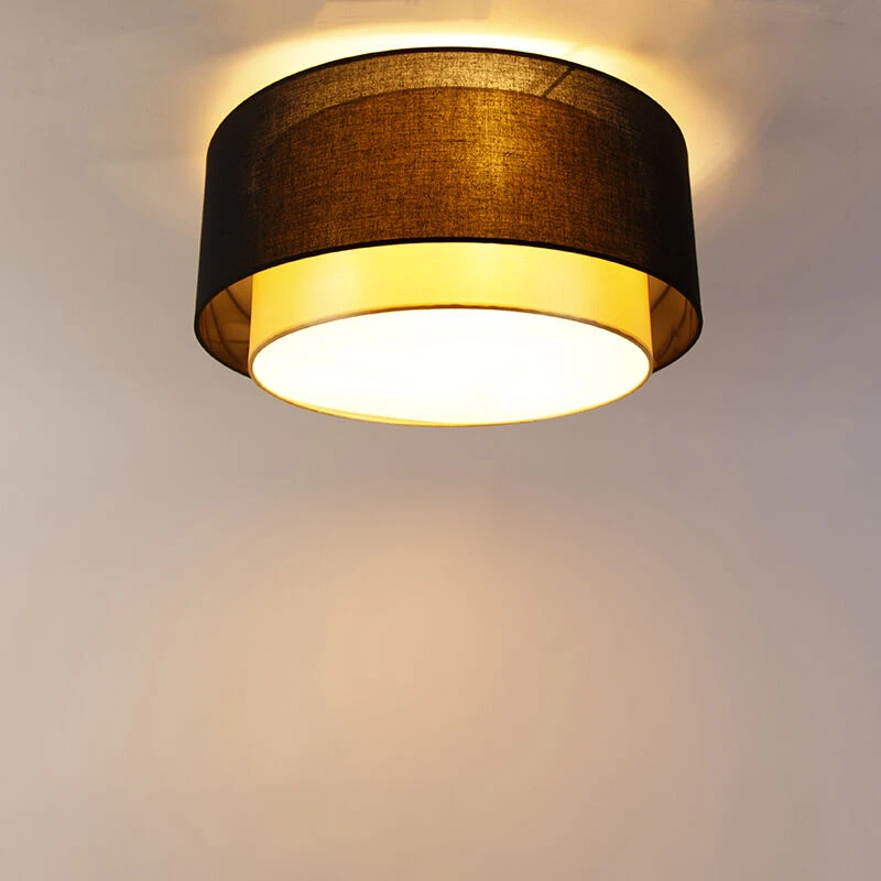 Besorgen 🔔 QAZQA Moderne Deckenleuchte schwarz mit gold 50 cm 3-flammig - Drum Duo 🔔 8 Besorgen 🔔 QAZQA Moderne Deckenleuchte schwarz mit gold 50 cm 3-flammig - Drum Duo 🔔 – Bild 8