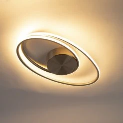 Bestpreis 👏 QAZQA Design Deckenleuchte Stahl inkl. LED 3-stufig dimmbar - Rowan 🛒 -Deckenleuchten Verkaufs-Shop 8433 99070 13