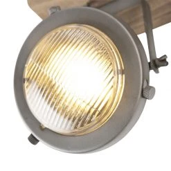 Beste Bewertungen von 😍 QAZQA Industriespot Stahl mit Holz kippbar 2-Licht - Emado 🛒 -Deckenleuchten Verkaufs-Shop 8436 96669 5